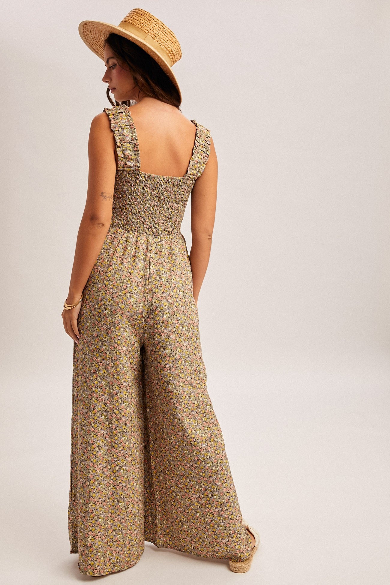 Daisy Lane Smocked Jumpsuit - Sage