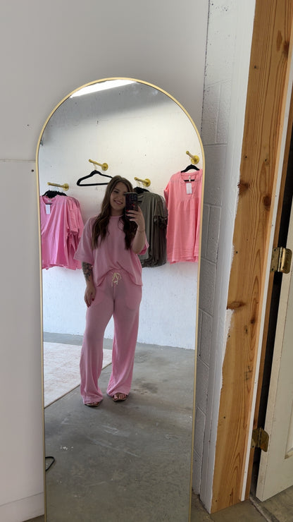 Everyday Ribbed Lounge Set - Pink