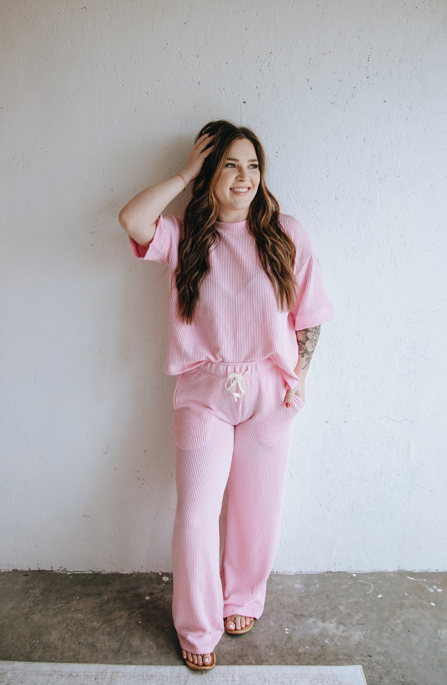 Everyday Ribbed Lounge Set - Pink