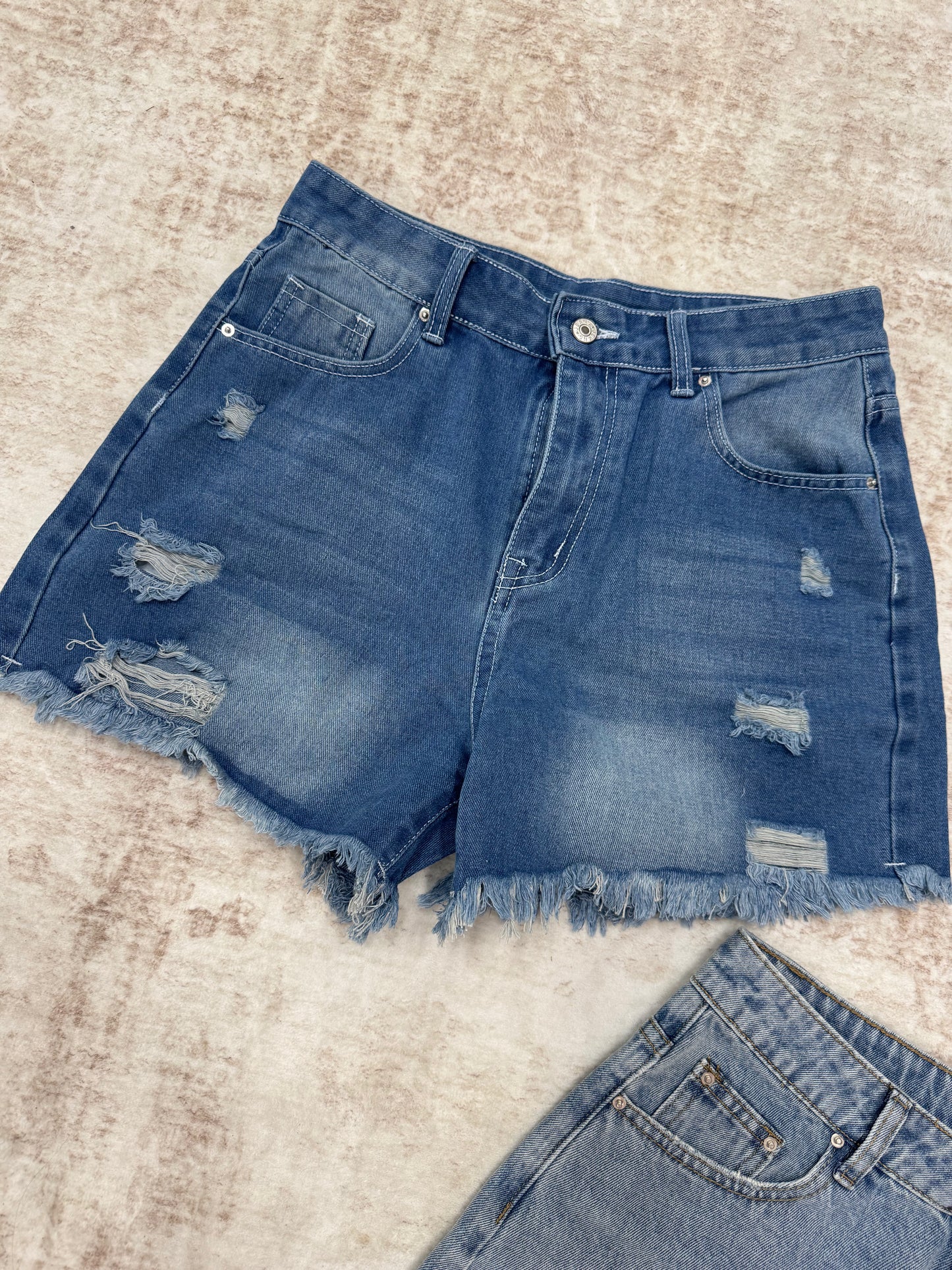 Frayed Edge Denim Shorts