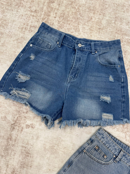 Frayed Edge Denim Shorts